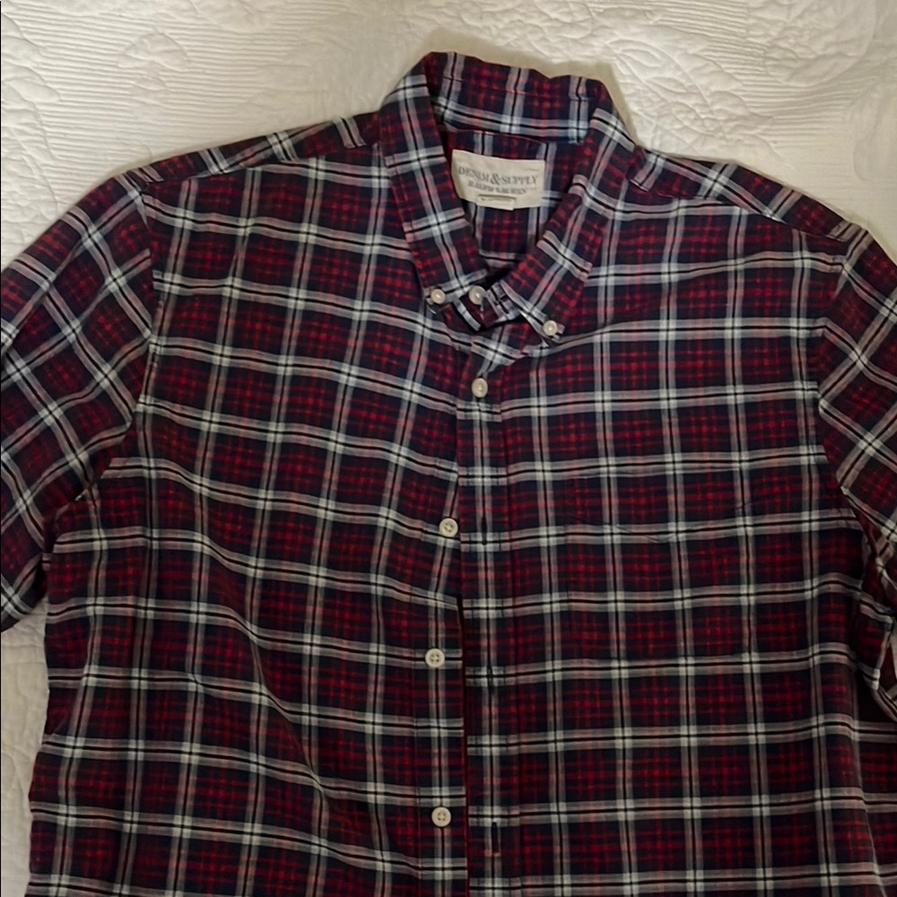 Denim & Supply Ralph Lauren Vintage Red and Blue Plaid Shirt